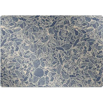 Podložka pod nábytek Podložka pod kolečkovou židli modrý květ