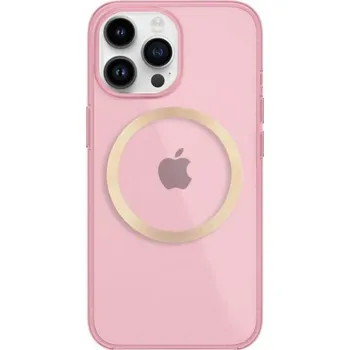 Pouzdro na mobilní telefon Lesklý transparentní kryt s MagSafe pro iPhone 13 Pro - růžový