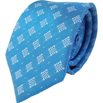 HEDVA ČESKÝ BROKÁT Kravata ČH 7 cm čtverec modrá/šedá