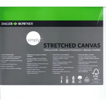 Malířské plátno Daler-Rowney Malířské napnuté plátno šepsované SIMPLY na napínacím rámu 60x80 cm