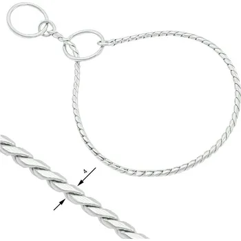 Obojek pro psa Hafani.cz Výstavní obojek z hadího řetízku ø 4mm délka 40cm - pochromováno