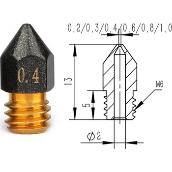 Příslušenství k 3D tiskárně MK8 tryska s teflonem, potažená PTFE 0,40