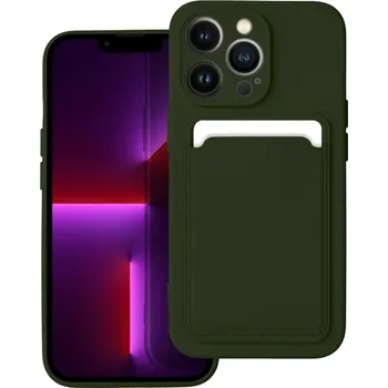 Pouzdro na mobilní telefon Silicone CARD case pouzdro / kryt s přihrádkou Apple iPhone 13 PRO (6,1"), zelené