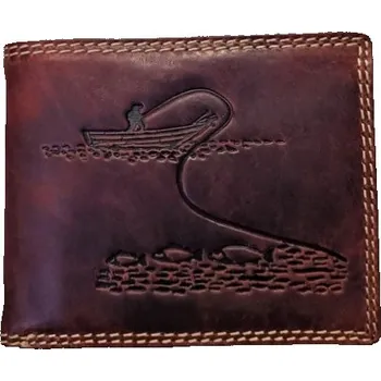 Peněženka Kožená peněženka rybář hnědý - šířka tillberg