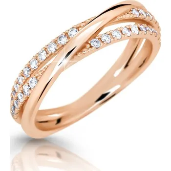 Prsten ŠPERKY-NM, Zlatý dámský prsten se zirkony 1788 růžové zlato Velikost prstenu: 56