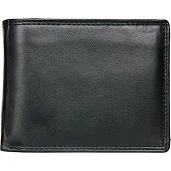 Peněženka Černá kožená peněženka HMT s ochranou dat (RFID) bez značek a nápisů