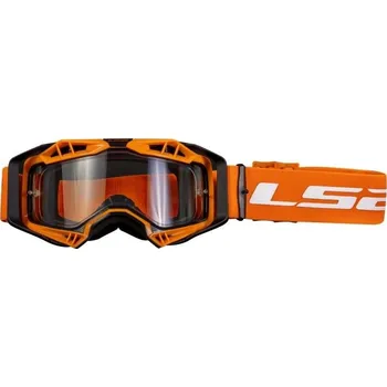 Motocyklové brýle Motokrosové brýle LS2 Aura průhledné oranžové
