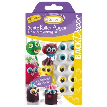 Jedlá dekorace na dort Günthart Oči na cupcaky jednotlivé barevné 40 ks