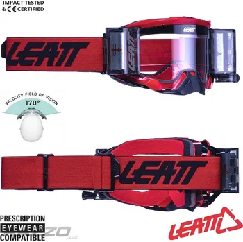 Motocyklové brýle MX brýle s převíjením LEATT Velocity 5.5 Roll-Off Red 2025