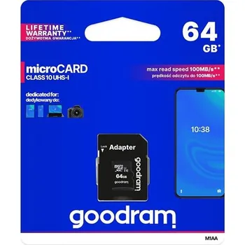 Paměťová karta Karta paměťová GOODRAM micro SD 64 GB s adaptérem