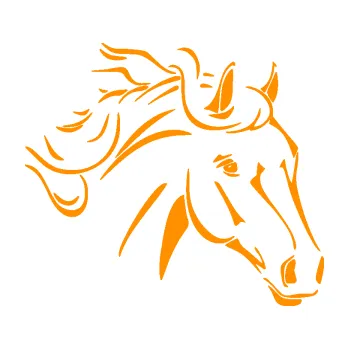 Samolepící dekorace Kůň 092 pravá (06 - oranžová) SAMOLEPKA NA AUTO, NÁLEPKA, FÓLIE, POLEP, TUNING, VLASTNÍ TEXT, TISK, AUTOSAMOLEPKY.cz, POLEPY, OBRÁZEK, LOGO, 3D STICKERS