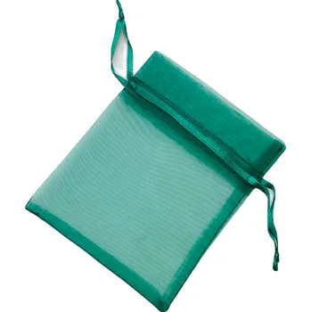 Dárková krabička Pro Háčkování Dárkový pytlík 9x11 cm organza zelená