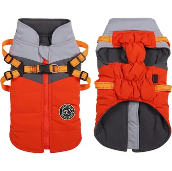 Obleček pro psa Zimní zateplený obleček se kšíry pro psa Barva: Oranžová, Velikost: M