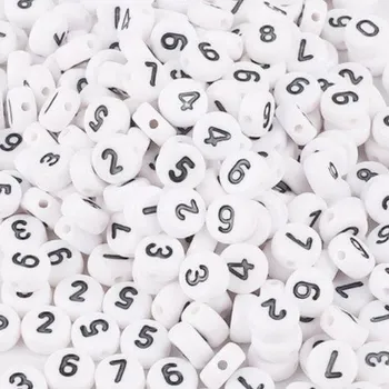Materiál na výrobu šperku Šperky4U Plastový korálek - číslice - PK006-0