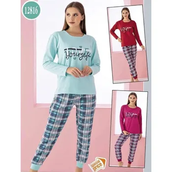 Dámské noční prádlo C-Lemon Dámské flanelové pyžamo Růžová S