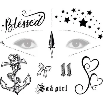 Odstranitelné tetování Bad Girl - sada tetovaček na obličej 1