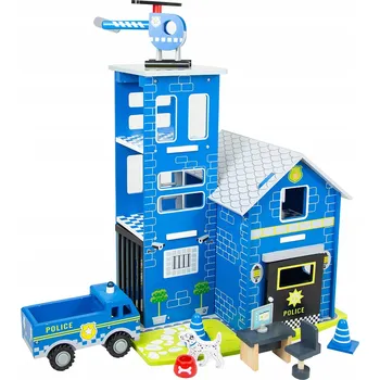 Vláček a vláčkodráha 4iQ Dětská dřevěná policejní stanice s figurkami
