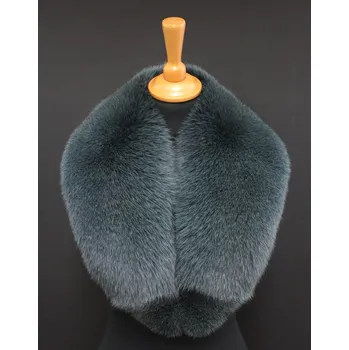 Špongr Kožešinový límec z lišky L226 petrolejový