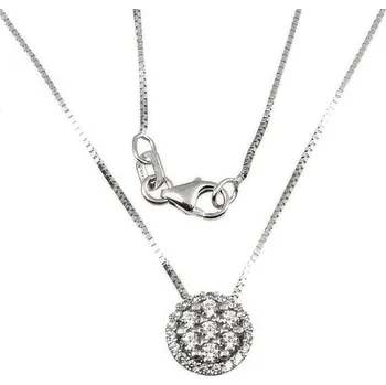 Náhrdelník ŠPERKY-NM, Zlatý náhrdelník s kulatou ozdobou 391 bílé zlato Délka náhrdelníku: 42 cm