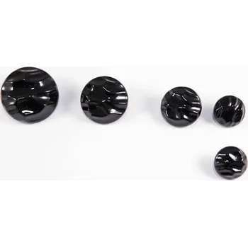 Knoflík Knoflík s lomeným vzorem, lesklý, se spodním přišitím - černá - průměr 1,5 cm