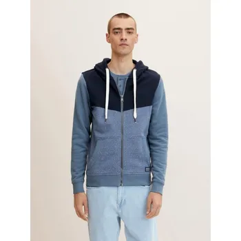 Pánská mikina TOM TAILOR PÁNSKÁ ROZPÍNACÍ MIKINA S KAPUCÍ - MODRÁ
