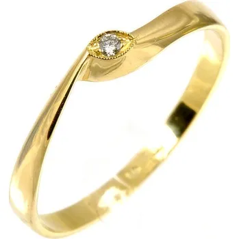 Prsten ŠPERKY-NM, Dámský prsten s briliantem 1756 Barva zlata: žlutá, Velikost prstenu: 55