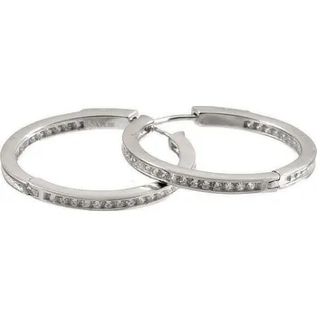 Náušnice ŠPERKY-NM, Stříbrné dámské kruhy se zirkony 2941