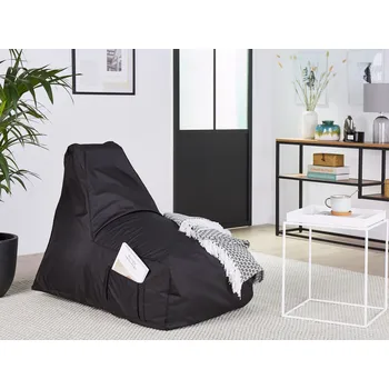 Sedací pytel Sedací vak černý, odkapávací design 75 x 100 cm Pohodlná sedací antialergická výplň Beliani