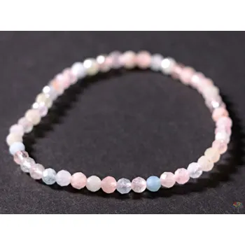 Náramek Magieprirody.cz Náramek Morganit - 4 mm fazetovaný #358 - Beryl růžový smaragd - z přírodních kamenů