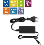 McLED ML-732.063.11.0 Napájecí adaptér 24W, DC12V/2A, IP20, černý plast, s vidlicí