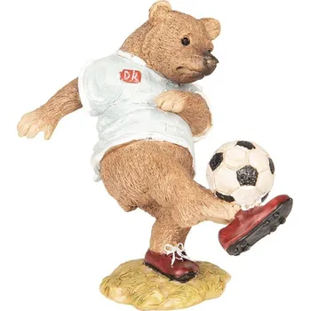 Dekorace Medvěd hrající fotbal - 10*6*10 cm