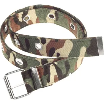 Opasek Plátěný opasek maskáčový woodland (Dámské a pánské pásky Levně)