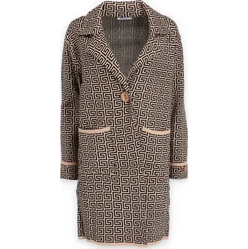 Dámský svetr Kabátek úplet B-82089 Itálie barva: hnědá-camel, velikost: S/M