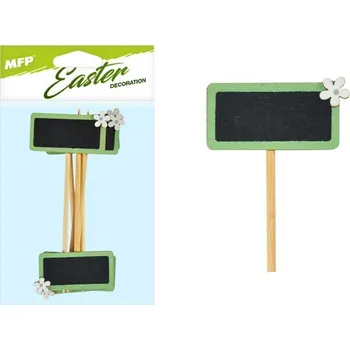 Velikonoční dekorace MFP zápich popiska 6ks/14cm zelený dřevo 2221604