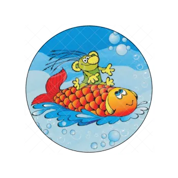 Jedlá dekorace na dort RÁKOSNÍČEK a ryba, VARIANTA Jedlý papír 1631