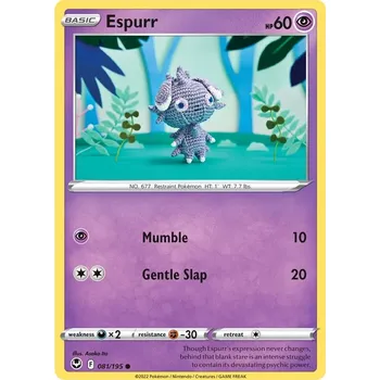 Sběratelská karetní hra Espurr 081/195 - Silver Tempest Typ karty: Non-Holo