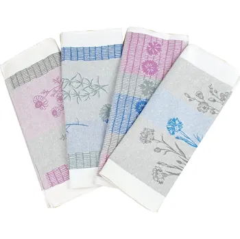 Utěrka Snový svět Chrpové pole - dárkové balení lněných utěrek - 4 kusy
