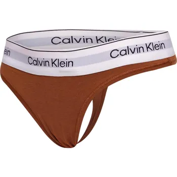 Kalhotky CALVIN KLEIN DÁMSKÁ TANGA THONG HNĚDÉ 000QF7050E GP4 Velikost: XS