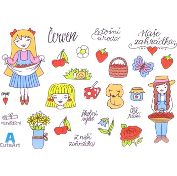 Náplň do diáře CuteArt České samolepky - Červen