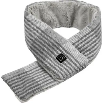 Šála USB vyhřívaná šála s powerbankou - Světle šedá