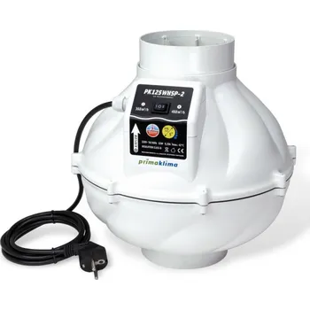 Domácí ventilátor Prima Klima Whisperblower PK125 MES-2, 360/460 m3/h (PK125 WSHP-2) (Výkonný dvourychlostní ventilátor Prima Klima PK125 MES-2 s maximálním výkonem až 360m3/h. Prémiový švýcarský motor, evropská výroba, velmi tichý chod.)