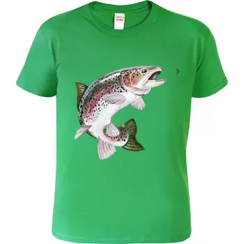 Chlapecké tričko HobbyTriko Dětské rybářské tričko pstruh duhový zelené 134
