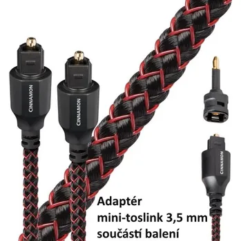 Audio kabel AudioQuest Cinnamon Optilink Toslink (+ 3,5 mm mini adaptér) Délka /m: 0,75