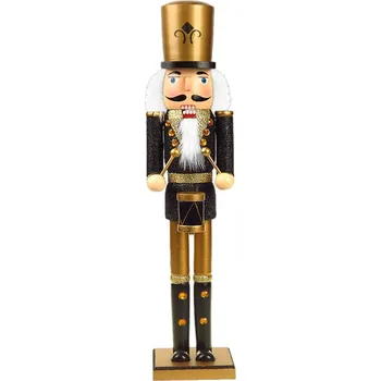 Vánoční dekorace Louskáček bubeník 50cm černý (bytová dekorace na Vánoce)