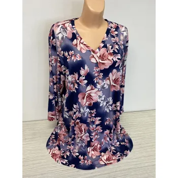 Dámská tunika halenky a tuniky, Barva Modrá, Velikost XL 44, Materiál 96% Viskoza 4% Lycra