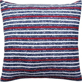 Polštář SCANquilt povlak JERSEY proužky modročervená 40 x 40 cm