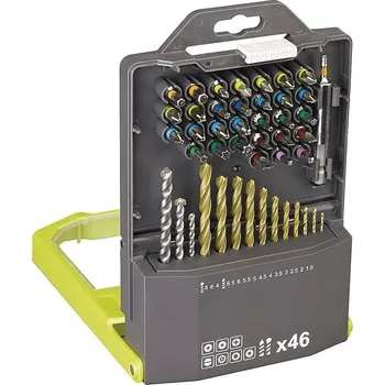 Vrták Sada vrtáků a šroubovacích bitů Ryobi RAK46MIXC, 46ks