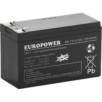 Trakční baterie Baterie EUROPOWER řady EPL 12V 7,2Ah T1
