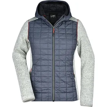 Dámská větrovka James&Nicholson Dámská hybridní bunda JN771 Light Melange-Anthracite Melange S