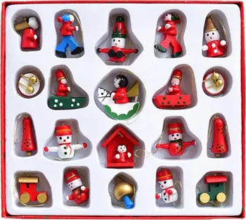 Vánoční ozdoba Mini dřevěné rustikální vánoční ozdoby na stromeček varianta 2 20 ks